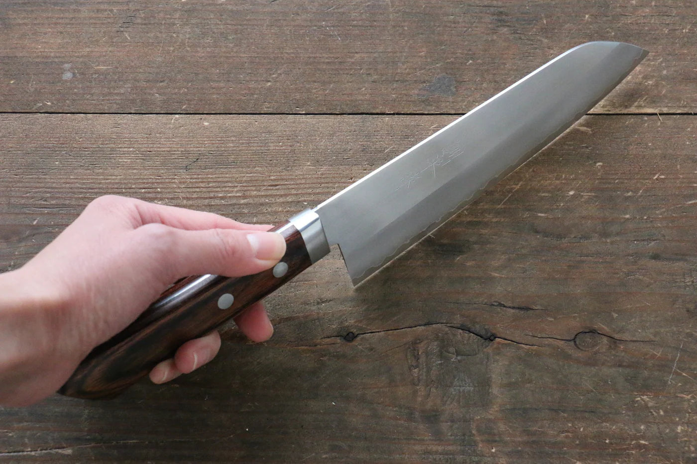 Kunihira VG1 ขัด มีด Santoku มีดทำครัวญี่ปุ่น 170mm ด้ามมะฮอกกานี