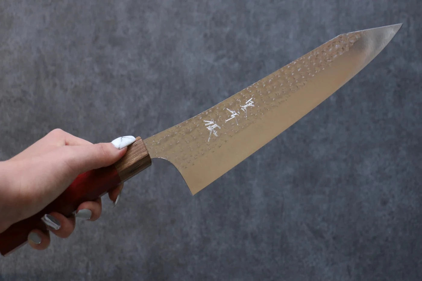 Yu Kurosaki Senko Ei R2/SG2 ลายค้อนตี มีดกิวโตะ Gyuto มีดทำครัวญี่ปุ่น 240mm ด้ามไม้ประดู่