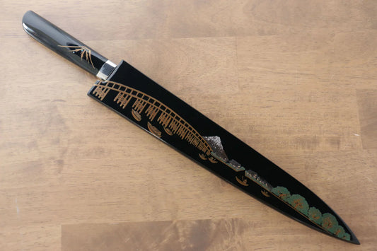 Takeshi Saji Blue Steel (บลูสตีล) No.2 ดามัสกัสสี มีดเลาะเอ็น Sujihiki มีดทำครัวญี่ปุ่น 270mm ด้ามเคลือบ มีฝัก (ปลอก) มีด