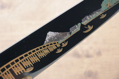 Takeshi Saji Blue Steel (บลูสตีล) No.2 ดามัสกัสสี มีดเลาะเอ็น Sujihiki มีดทำครัวญี่ปุ่น 270mm ด้ามเคลือบ มีฝัก (ปลอก) มีด