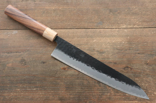 Seisuke Kokubyaku Blue Super (บลูซุปเปอร์สตีล) ลายค้อนตี มีดกิวโตะ Gyuto มีดทำครัวญี่ปุ่น 240mm ด้ามสีม่วง