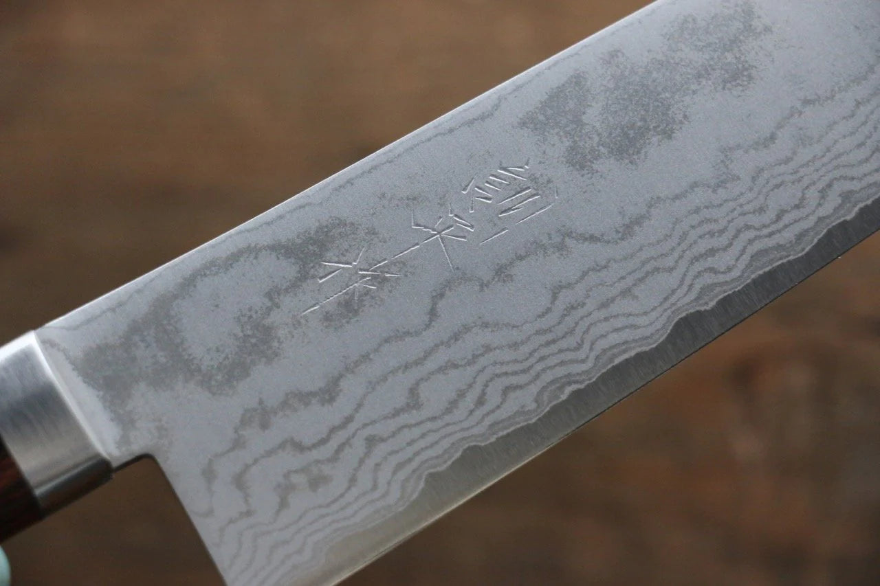 Kunihira Tanzo VG1 ดามัสกัส มีด Santoku มีดทำครัวญี่ปุ่น 170mm ด้ามมะฮอกกานี