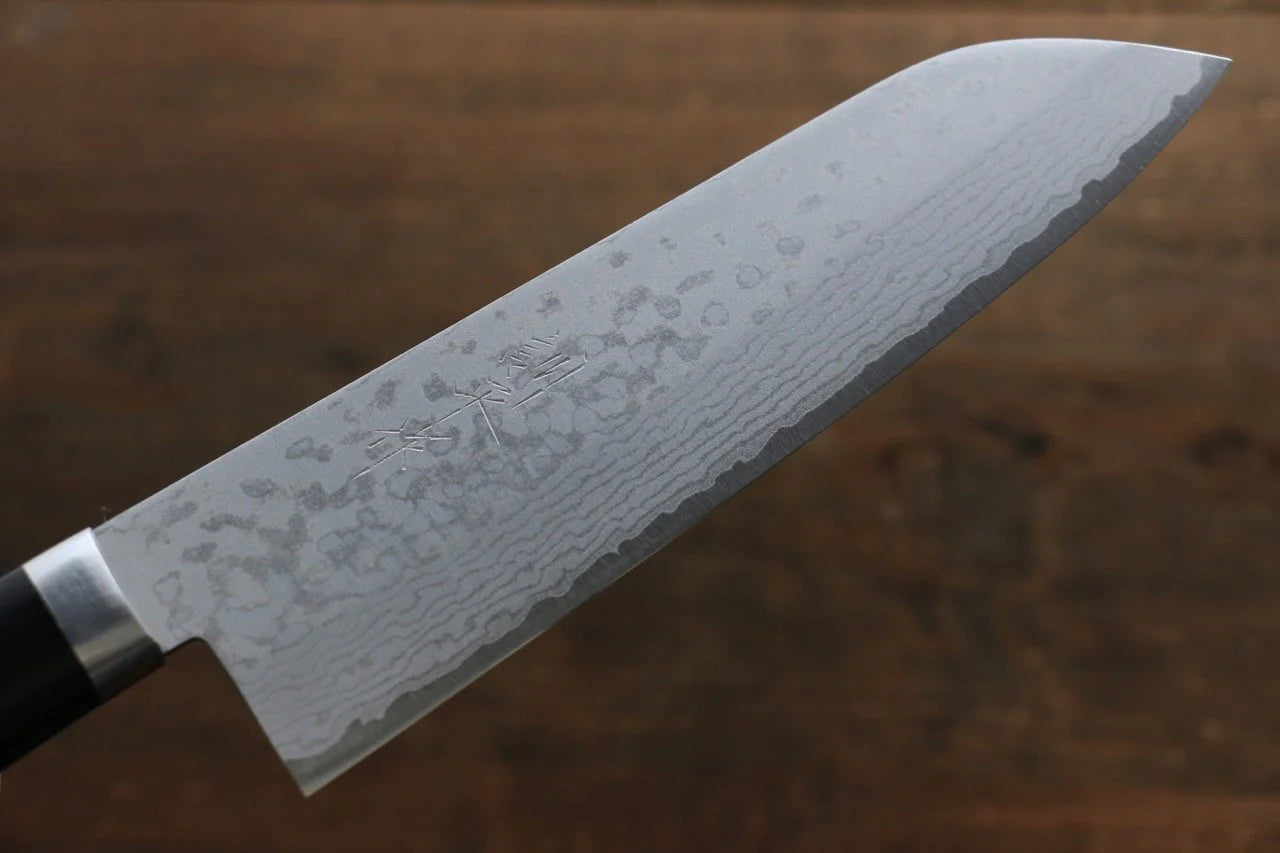 Kunihira Sairyu VG10 ดามัสกัส มีด Santoku มีดทำครัวญี่ปุ่น 170mm ด้ามไม้ Pakka wood