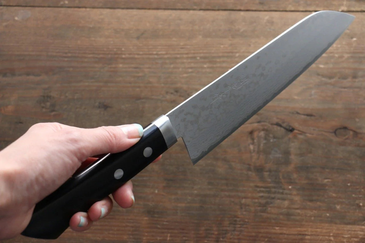 Kunihira Sairyu VG10 ดามัสกัส มีด Santoku มีดทำครัวญี่ปุ่น 170mm ด้ามไม้ Pakka wood