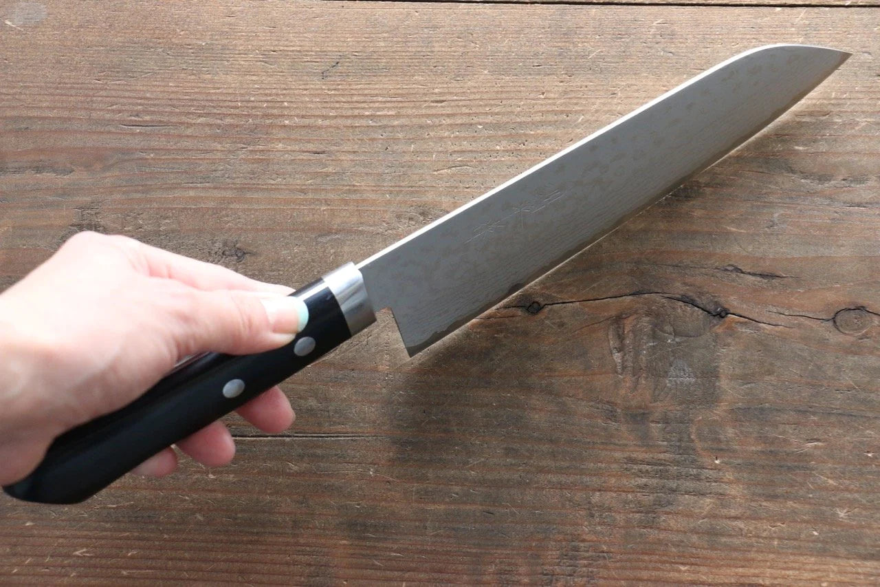Kunihira Sairyu VG10 ดามัสกัส มีด Santoku มีดทำครัวญี่ปุ่น 170mm ด้ามไม้ Pakka wood