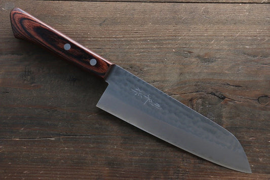 Kunihira VG1 ลายค้อนตี มีด Santoku มีดทำครัวญี่ปุ่น 170mm ด้ามมะฮอกกานี