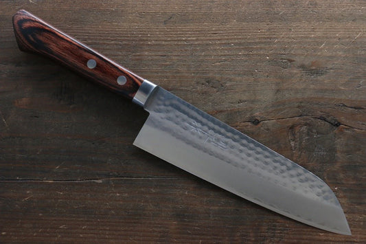 Kunihira VG1 ลายค้อนตี มีด Santoku มีดทำครัวญี่ปุ่น 170mm ด้ามมะฮอกกานี