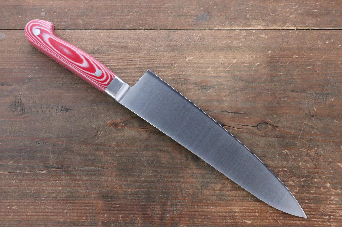 Sakai Takayuki Grand Chef Grand Chef Swedish Steel (เหล็กสวีเดน) มีดกิวโตะ Gyuto มีดทำครัวญี่ปุ่น 210mm ด้าม Micarta แดง