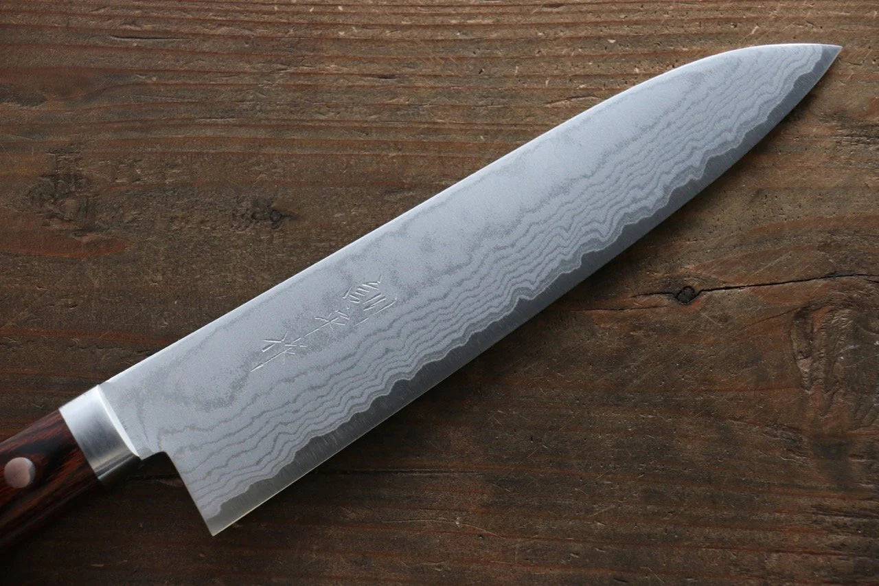 Kunihira Tanzo VG1 ดามัสกัส มีดกิวโตะ Gyuto มีดทำครัวญี่ปุ่น 180mm ด้ามมะฮอกกานี