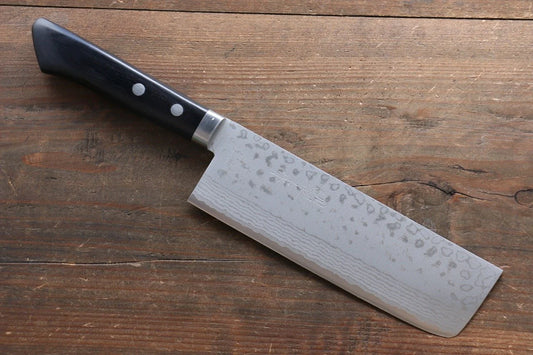 Kunihira Sairyu VG10 ดามัสกัส มีดหั่นผัก Nakiri มีดทำครัวญี่ปุ่น 165mm ด้ามไม้ Pakka wood
