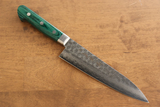 Sakai Takayuki VG10 ดามัสกัส 17 ชั้น มีดกิวโตะ Gyuto มีดทำครัวญี่ปุ่น 180mm ด้ามไม้ Pakka wood เขียว