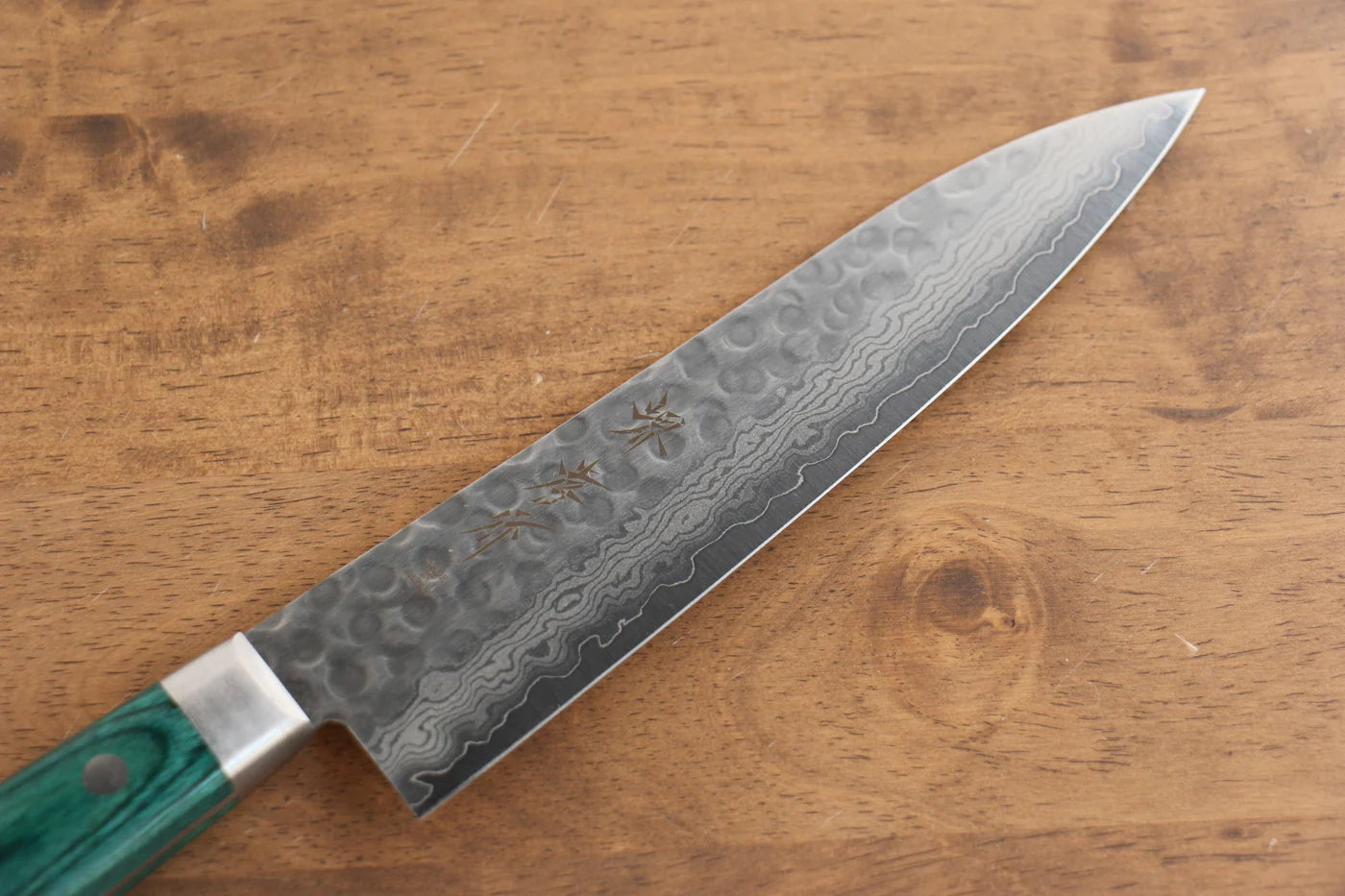 Sakai Takayuki VG10 ดามัสกัส 17 ชั้น มีดกิวโตะ Gyuto มีดทำครัวญี่ปุ่น 180mm ด้ามไม้ Pakka wood เขียว