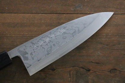 Hideo Kitaoka White Steel (เหล็กกล้าขาว) No.2 ดามัสกัส มีด Deba มีดทำครัวญี่ปุ่น 180mm ด้ามไม้พะยูง