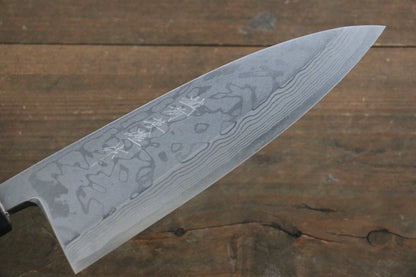 Hideo Kitaoka White Steel (เหล็กกล้าขาว) No.2 ดามัสกัส มีด Deba มีดทำครัวญี่ปุ่น 180mm ด้ามไม้พะยูง