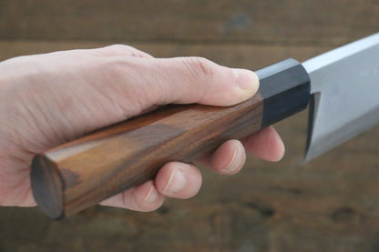 Hideo Kitaoka White Steel (เหล็กกล้าขาว) No.2 ดามัสกัส มีด Deba มีดทำครัวญี่ปุ่น 180mm ด้ามไม้พะยูง