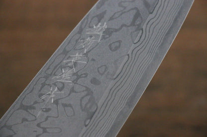 Hideo Kitaoka White Steel (เหล็กกล้าขาว) No.2 ดามัสกัส มีด Deba มีดทำครัวญี่ปุ่น 180mm ด้ามไม้พะยูง