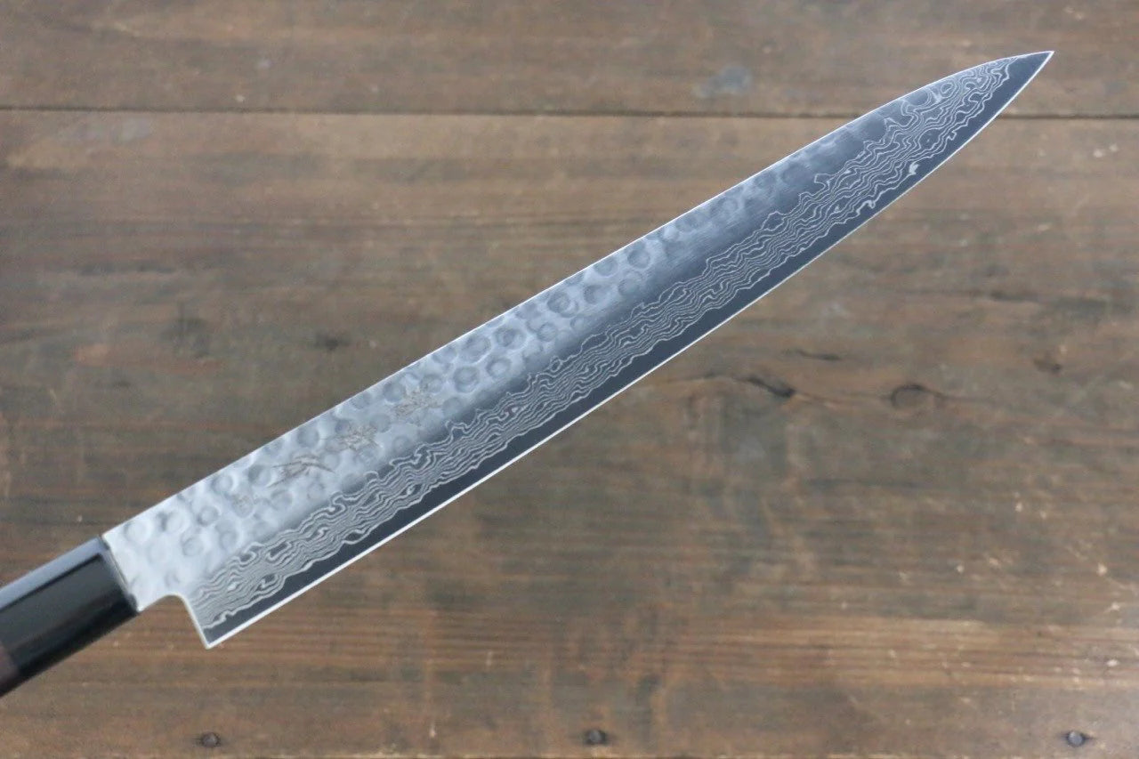 Sakai Takayuki AUS10 ดามัสกัส 45 ชั้น มีดเลาะเอ็น Sujihiki มีดทำครัวญี่ปุ่น 240mm ด้ามไม้พะยูง
