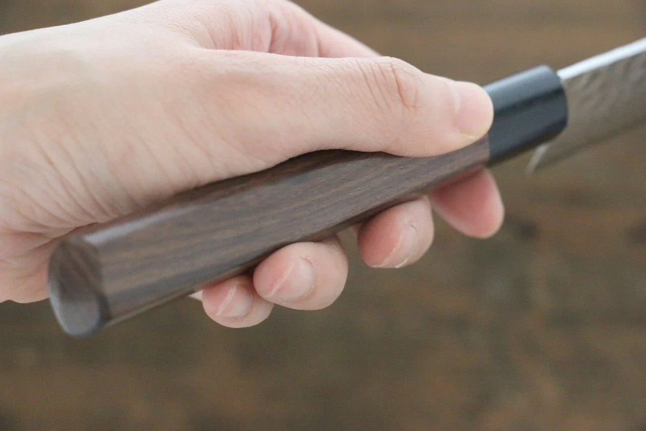 Sakai Takayuki AUS10 ดามัสกัส 45 ชั้น มีดเลาะเอ็น Sujihiki มีดทำครัวญี่ปุ่น 240mm ด้ามไม้พะยูง
