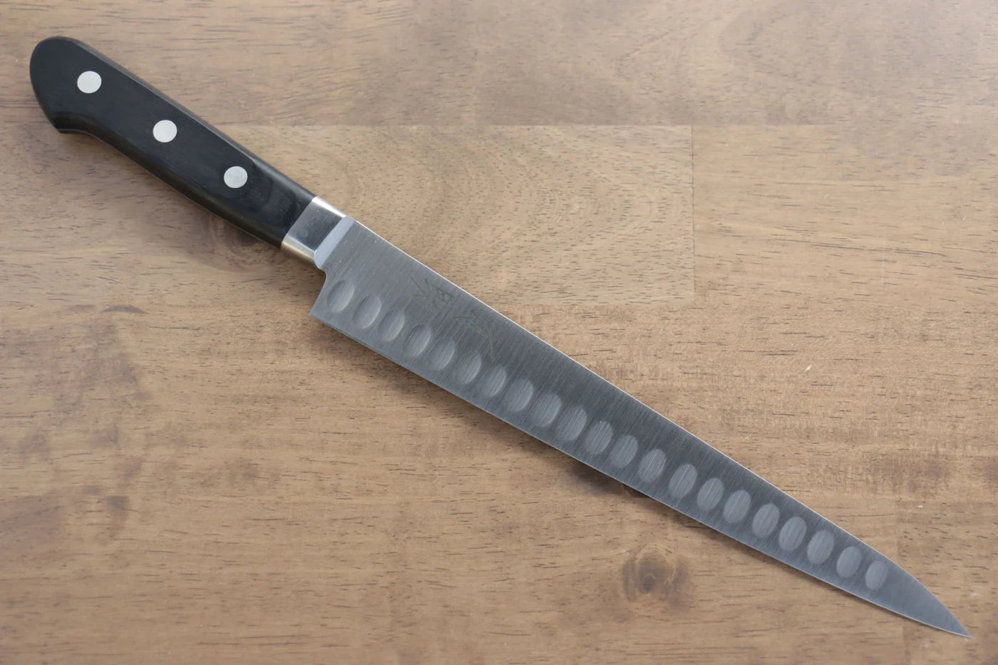 Seisuke Swedish Steel-stn (เหล็กสวีเดน stn) มีดเลาะเอ็นเเซลมอน Sujihiki Salmon มีดทำครัวญี่ปุ่น 240mm ด้ามไม้ Pakka wood สีดำ
