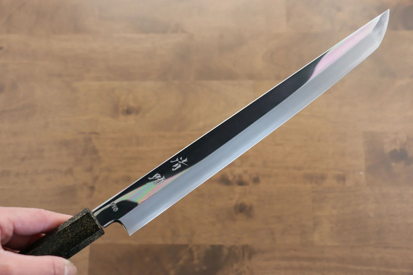 Seisuke VG10 มีด Sakimaru Takohiki มีดทำครัวญี่ปุ่น 300mm ด้ามไม้โอ๊กเคลือบ (Kamon)