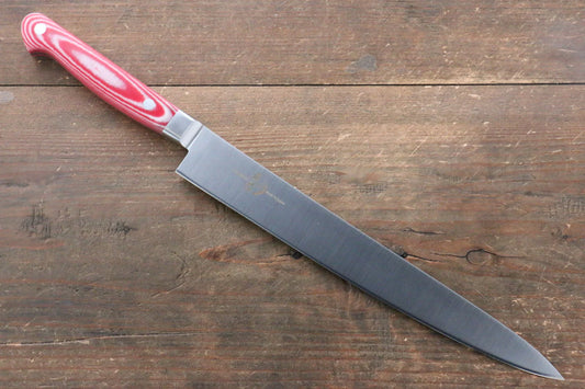 Sakai Takayuki Grand Chef Grand Chef สเเตนเลส มีดเลาะเอ็น Sujihiki มีดทำครัวญี่ปุ่น 240mm ด้าม Micarta แดง