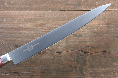 Sakai Takayuki Grand Chef Grand Chef สเเตนเลส มีดเลาะเอ็น Sujihiki มีดทำครัวญี่ปุ่น 240mm ด้าม Micarta แดง