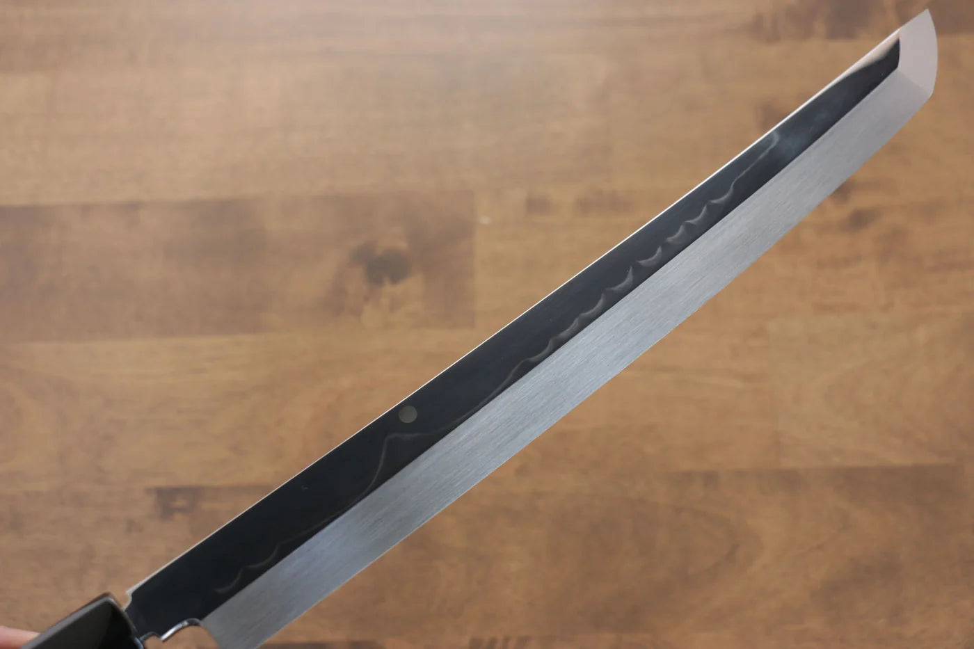 Sakai Takayuki Fujisan White Steel (เหล็กกล้าขาว) No.2 Honyaki มีด Sakimaru Yanagiba มีดทำครัวญี่ปุ่น 300mm ด้ามไม้มะเกลือ (ประดับห่วง) มีฝัก (ปลอก) มีด