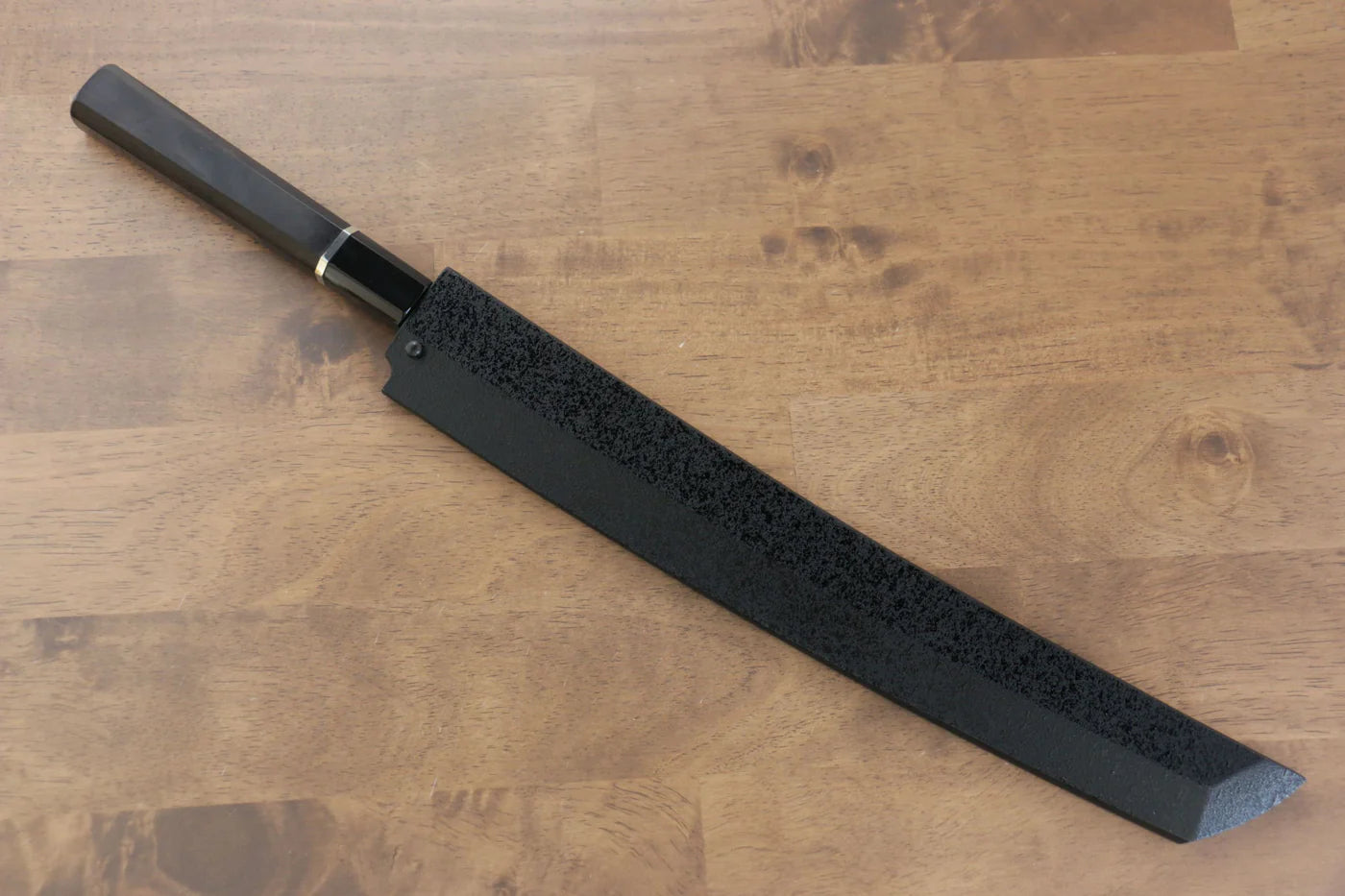 Sakai Takayuki Fujisan White Steel (เหล็กกล้าขาว) No.2 Honyaki มีด Sakimaru Yanagiba มีดทำครัวญี่ปุ่น 300mm ด้ามไม้มะเกลือ (ประดับห่วง) มีฝัก (ปลอก) มีด