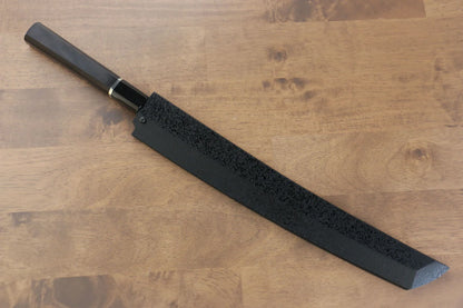 Sakai Takayuki Fujisan White Steel (เหล็กกล้าขาว) No.2 Honyaki มีด Sakimaru Yanagiba มีดทำครัวญี่ปุ่น 300mm ด้ามไม้มะเกลือ (ประดับห่วง) มีฝัก (ปลอก) มีด