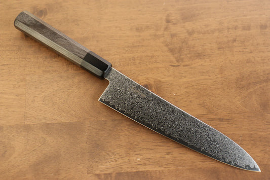 Kanjyo VG10 ดามัสกัส มีดกิวโตะ Gyuto มีดทำครัวญี่ปุ่น 210mm ด้ามไม้ Pakka wood สีเทา