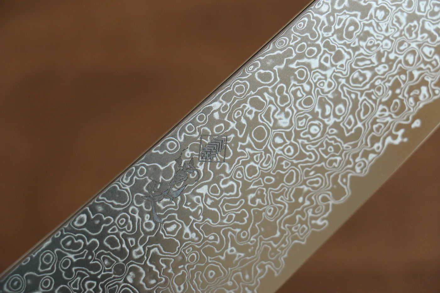 Kanjyo VG10 ดามัสกัส มีดกิวโตะ Gyuto มีดทำครัวญี่ปุ่น 210mm ด้ามไม้ Pakka wood สีเทา