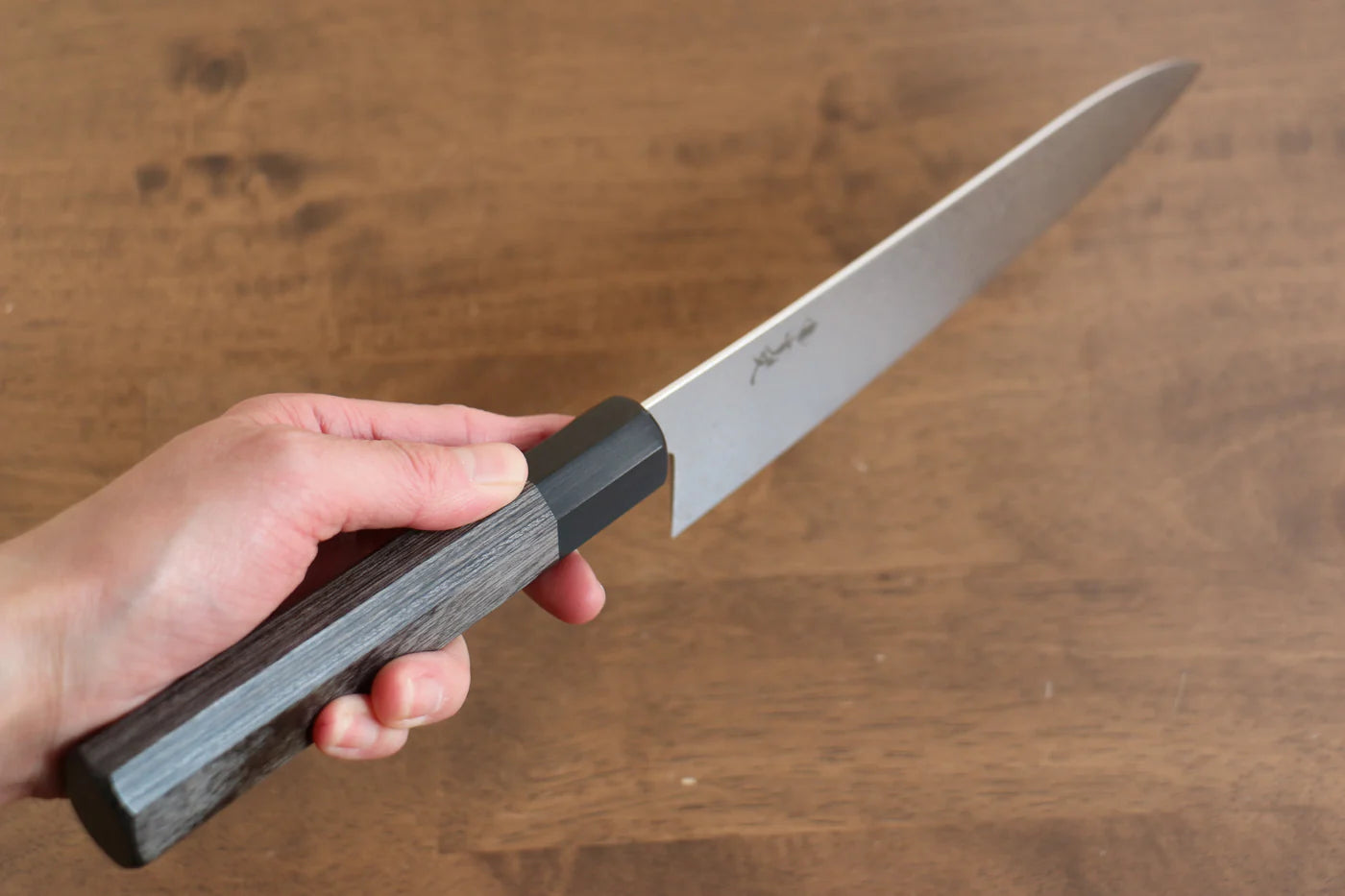 Kanjyo VG10 ดามัสกัส มีดกิวโตะ Gyuto มีดทำครัวญี่ปุ่น 210mm ด้ามไม้ Pakka wood สีเทา