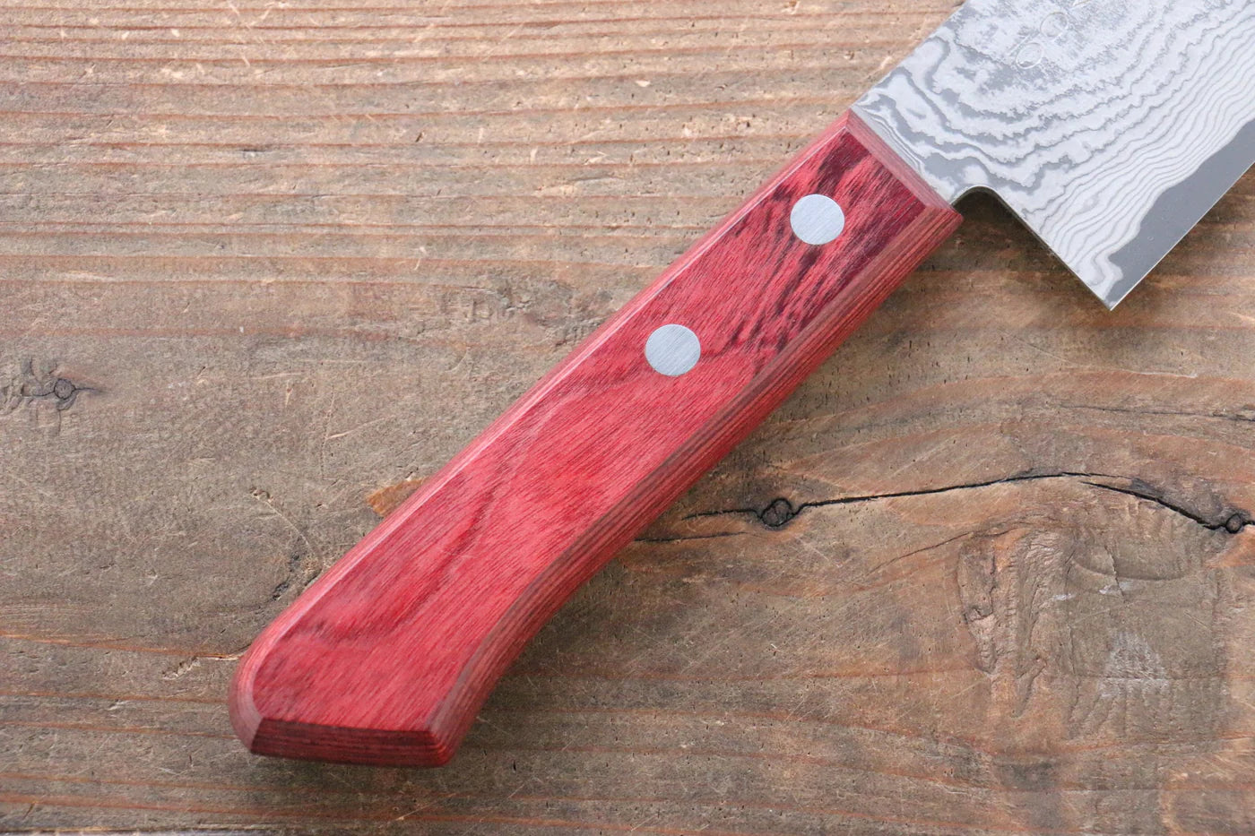 Nao Yamamoto VG10 ดามัสกัสดำ มีดกิวโตะ Gyuto มีดทำครัวญี่ปุ่น 180mm ด้ามไม้ Pakka wood สีแดง