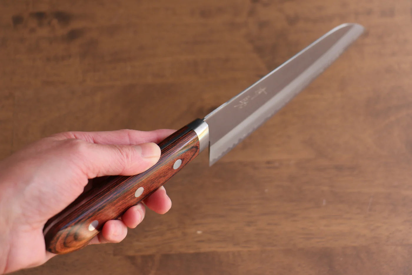Seisuke VG1 Kasumitogi มีด Santoku มีดทำครัวญี่ปุ่น 165mm ด้ามมะฮอกกานี