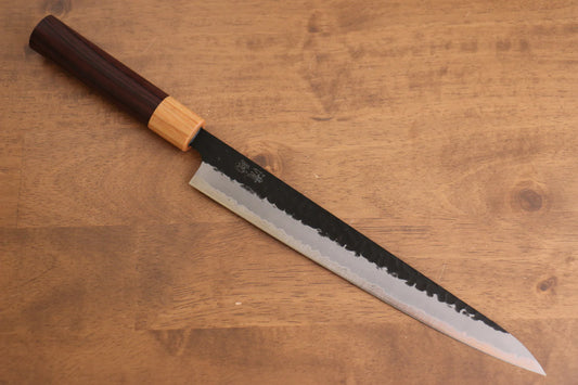 Seisuke Kokubyaku Blue Super (บลูซุปเปอร์สตีล) ลายค้อนตี Kurouchi มีดเลาะเอ็น Sujihiki มีดทำครัวญี่ปุ่น 240mm ด้ามไม้พะยูง