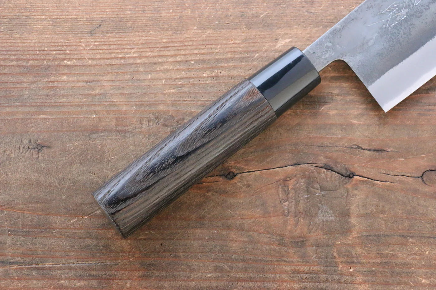 Seisuke White Steel (เหล็กกล้าขาว) Kurouchi มีดหั่นผัก Nakiri มีดทำครัวญี่ปุ่น 165mm ด้ามไม้เกาลัดเผา