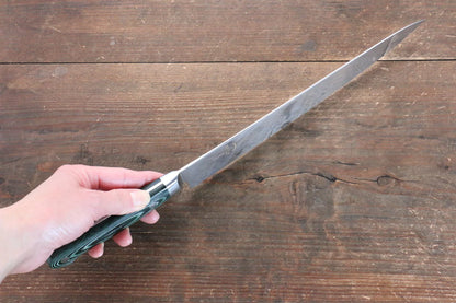 Sakai Takayuki Grand Chef Grand Chef สเเตนเลส มีดเลาะเอ็น Sujihiki มีดทำครัวญี่ปุ่น 240mm ด้าม Micarta เขียว