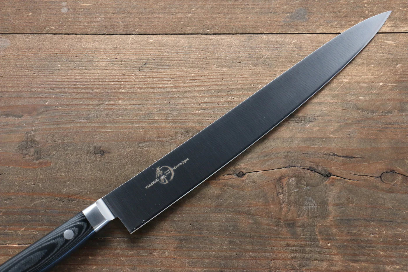 Sakai Takayuki Grand Chef Grand Chef สเเตนเลส มีดเลาะเอ็น Sujihiki มีดทำครัวญี่ปุ่น 240mm ด้าม Micarta ดำ