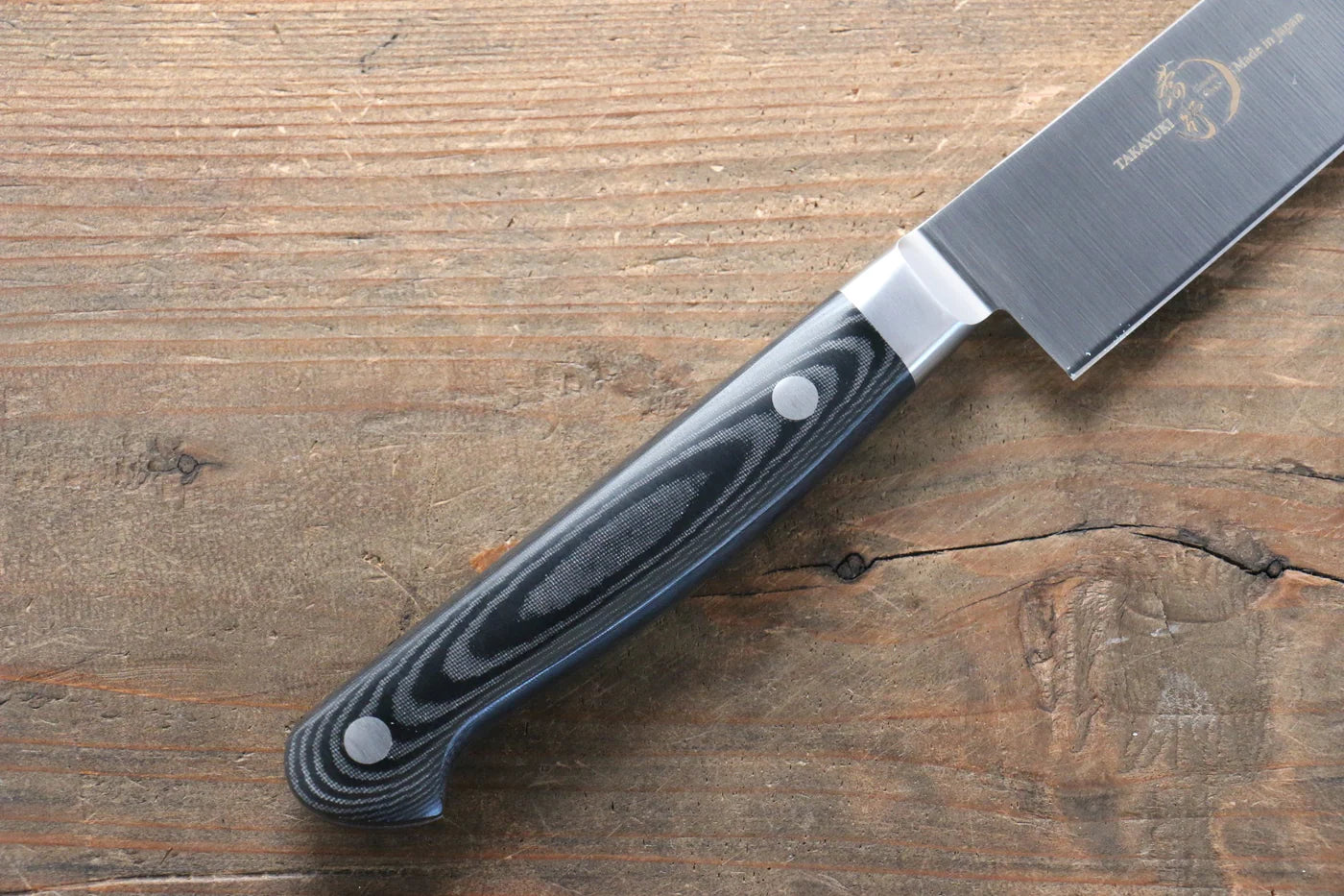 Sakai Takayuki Grand Chef Grand Chef สเเตนเลส มีดเลาะเอ็น Sujihiki มีดทำครัวญี่ปุ่น 240mm ด้าม Micarta ดำ