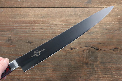 Sakai Takayuki Grand Chef Grand Chef สเเตนเลส มีดเลาะเอ็น Sujihiki มีดทำครัวญี่ปุ่น 240mm ด้าม Micarta น้ำตาล