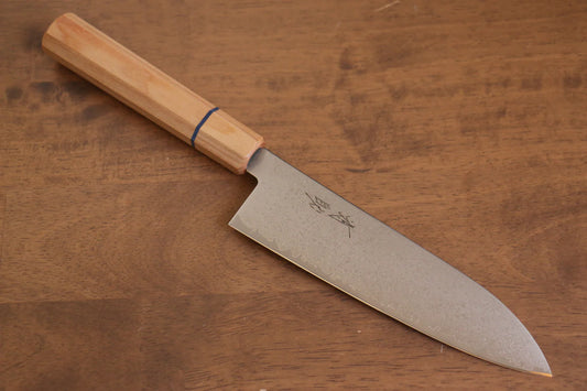Seisuke VG10 ดามัสกัส มีด Santoku มีดทำครัวญี่ปุ่น 180mm ด้ามไม้สีขาว