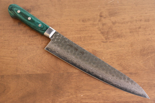 Sakai Takayuki VG10 ดามัสกัส 17 ชั้น มีดกิวโตะ Gyuto มีดทำครัวญี่ปุ่น 240mm ด้ามไม้ Pakka wood เขียว
