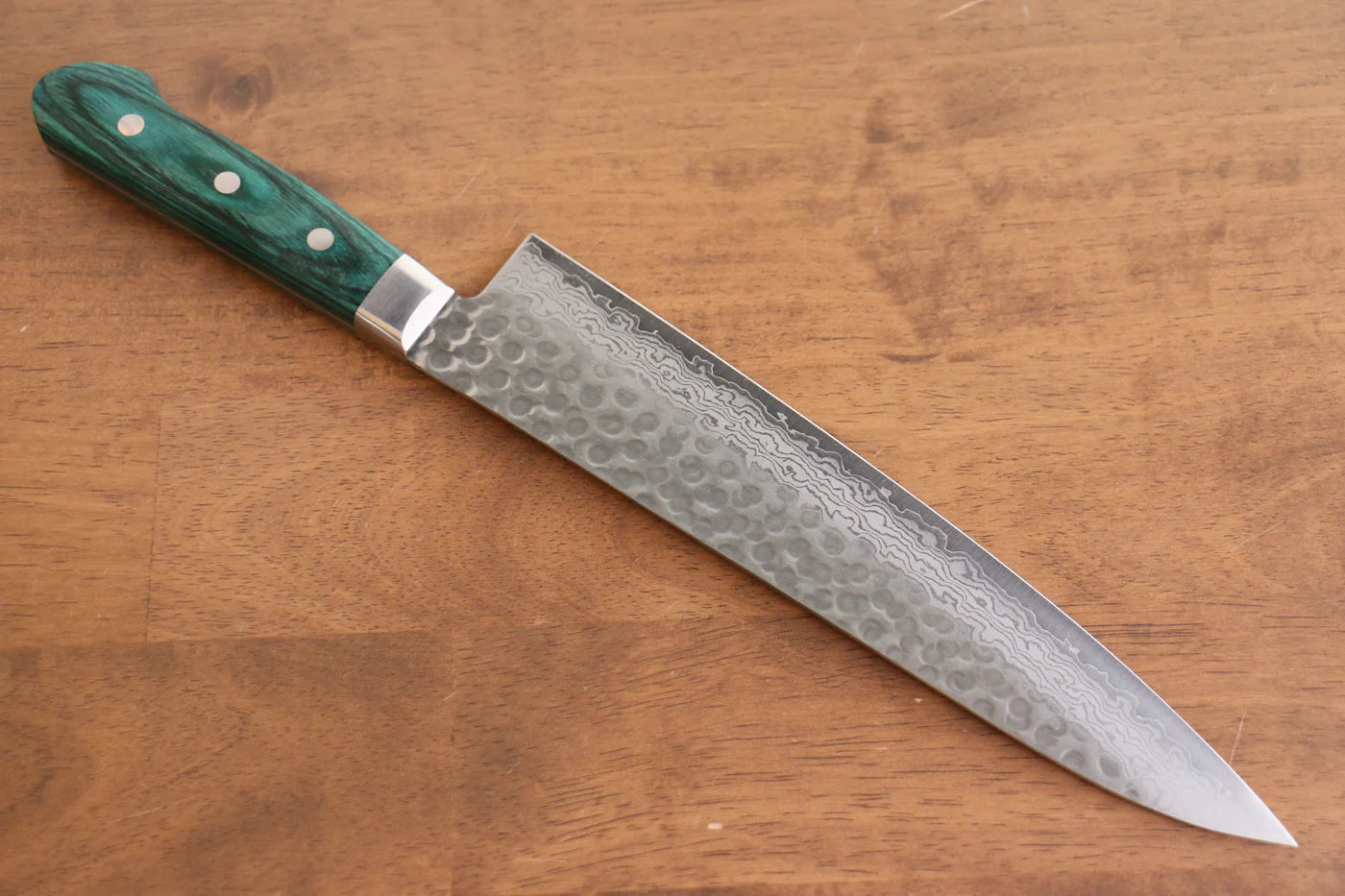 Sakai Takayuki VG10 ดามัสกัส 17 ชั้น มีดกิวโตะ Gyuto มีดทำครัวญี่ปุ่น 240mm ด้ามไม้ Pakka wood เขียว