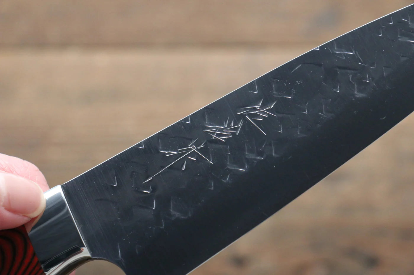 Takeshi Saji SRS13 ลายค้อนตี มีดขนาดเล็ก  Petty มีดทำครัวญี่ปุ่น 135mm ด้าม Micarta แดง