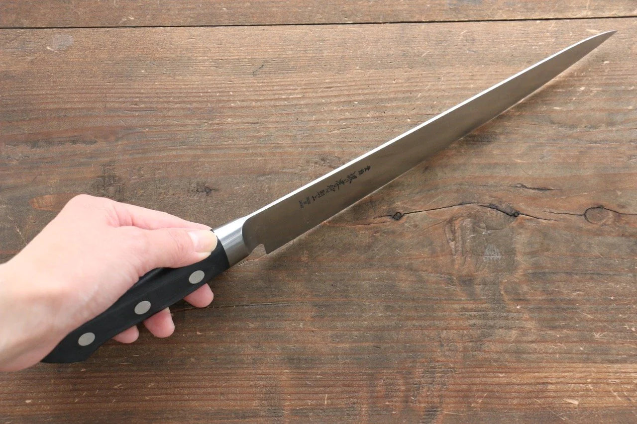 Sakai Takayuki เหล็กญี่ปุ่น มีดเลาะเอ็น Sujihiki มีดทำครัวญี่ปุ่น 210mm ด้ามไม้ Pakka wood