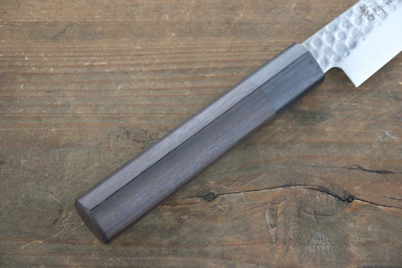 Sakai Takayuki AUS10 ดามัสกัส 45 ชั้น มีดขนาดเล็ก  Petty มีดทำครัวญี่ปุ่น 150mm ด้ามไม้พะยูง