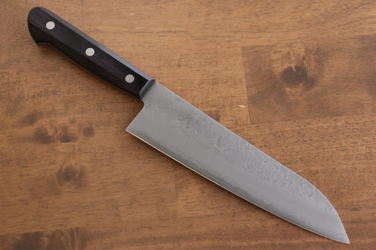 Seisuke Budou Silver Steel No.3 (เหล็กเงิน No.3) ลายคล้ายผิวลูกสาลี่ มีด Santoku มีดทำครัวญี่ปุ่น 180mm ด้ามไม้ Pakka wood สีม่วง
