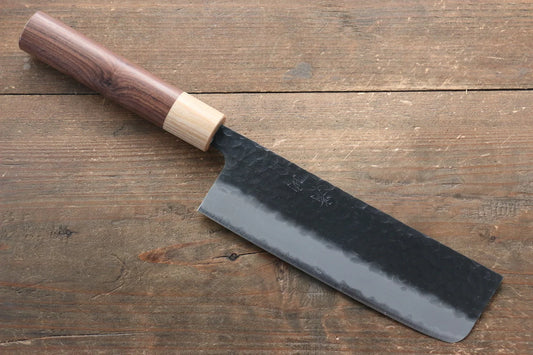 Seisuke Kokubyaku Blue Super (บลูซุปเปอร์สตีล) ลายค้อนตี มีดหั่นผัก Nakiri มีดทำครัวญี่ปุ่น 165mm ด้ามสีม่วง