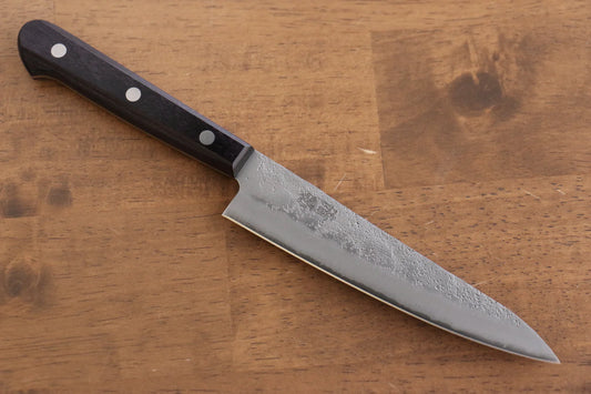 Seisuke Budou Silver Steel No.3 (เหล็กเงิน No.3) ลายคล้ายผิวลูกสาลี่ มีดขนาดเล็ก  Petty มีดทำครัวญี่ปุ่น 135mm ด้ามไม้ Pakka wood สีม่วง