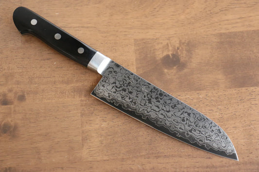 Seisuke VG10 ดามัสกัส 8 ชั้น ขัด มีด Santoku มีดทำครัวญี่ปุ่น 165mm ด้ามไม้ Pakka wood สีดำ